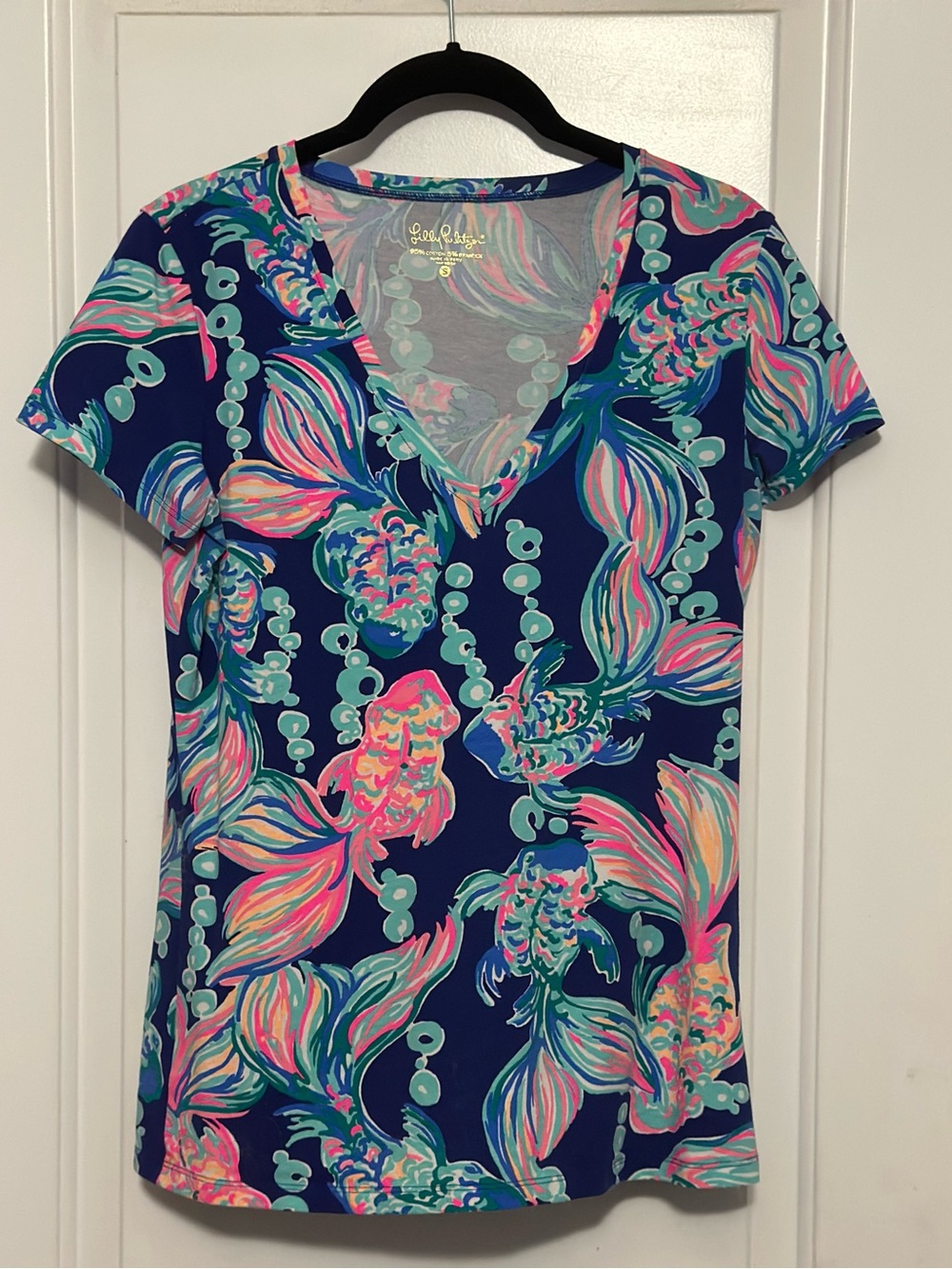 Lilly Pulitzer Navy Multicolor V-Neck